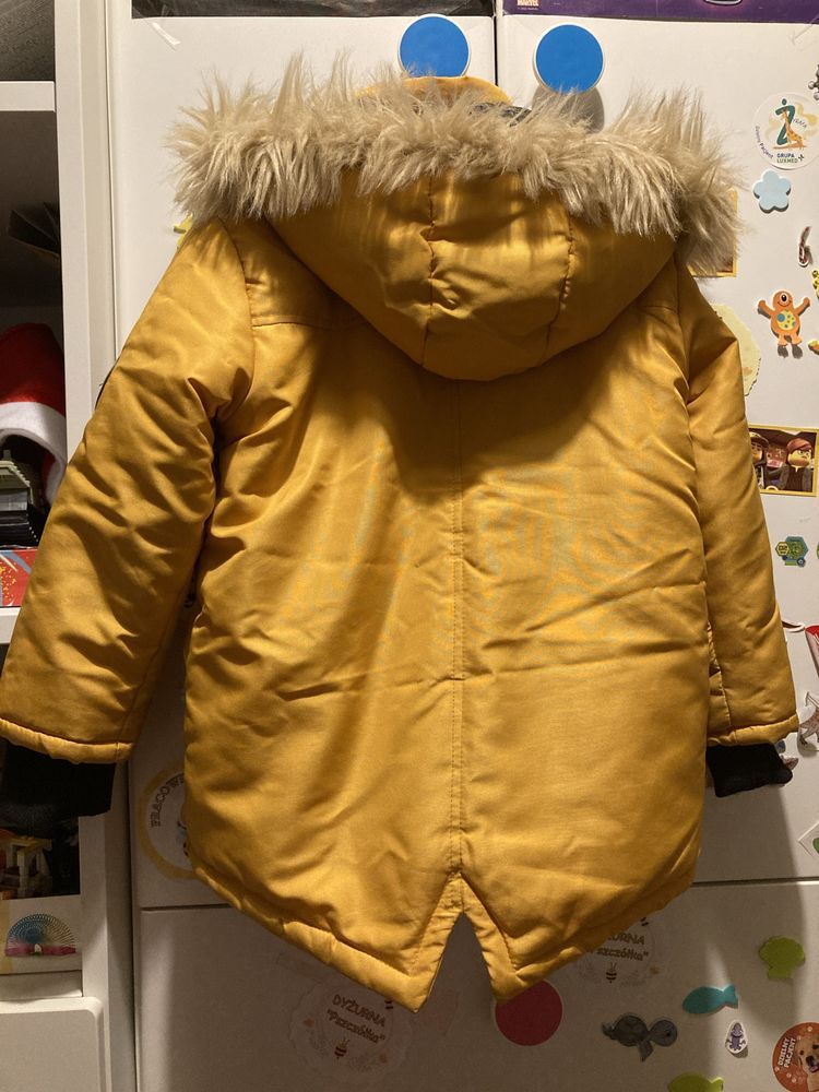 Sinsay 110 kurtka zimowa żółta dla chłopca