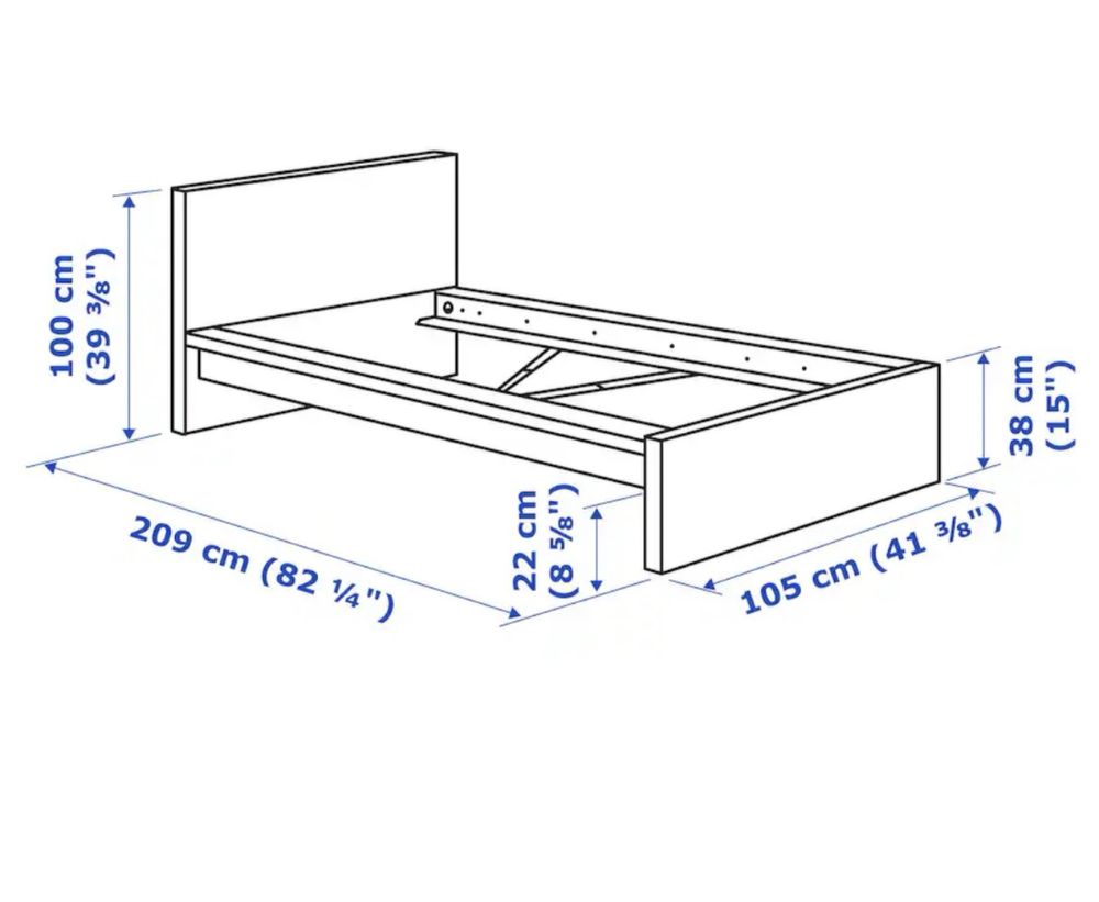 Vendo cama e colchão de solteiro IKEA