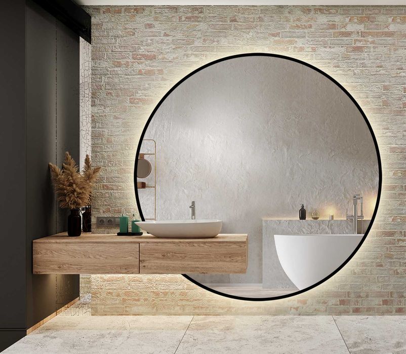 Lustro łazienkowe w ramie mdf OTTO LED FI 70 cm - ALFARAM