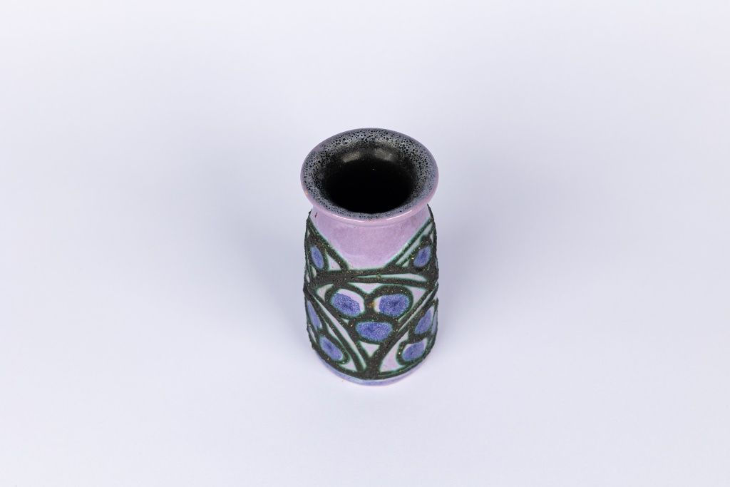 Strehla Keramik FAT lava wazon ceramiczny fioletowy vintage Germany