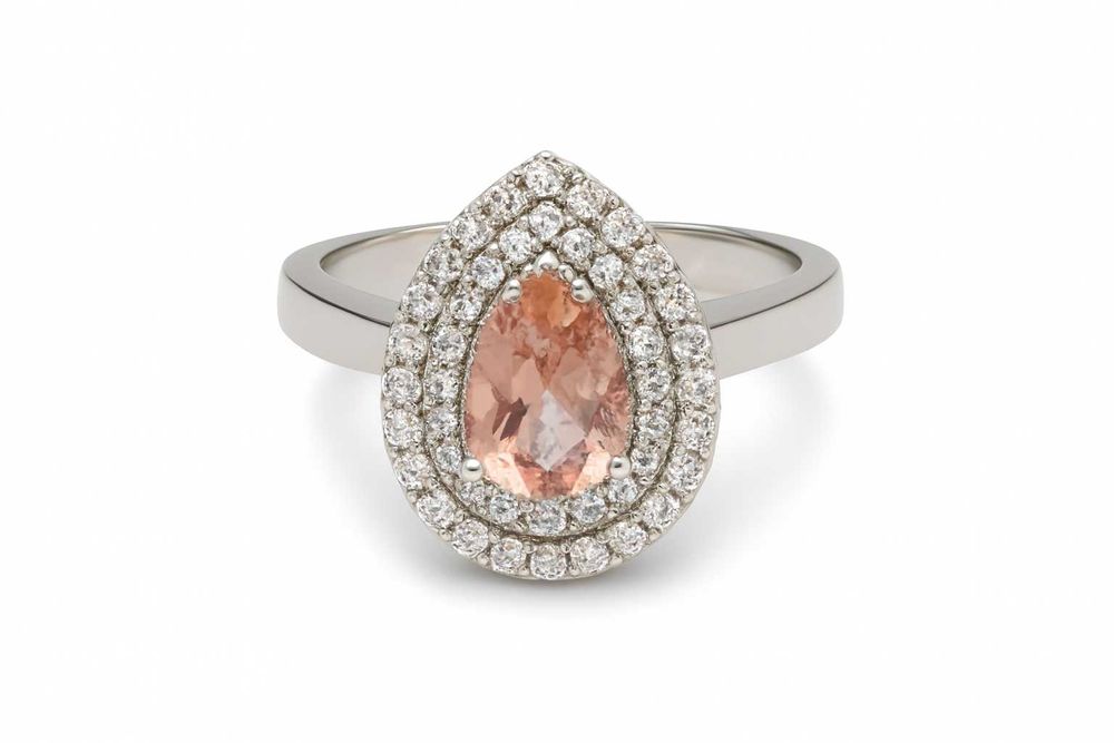 Srebrny pierścionek łezka z ZULTANITEM I CYRKONIAMI P925 rozm.14