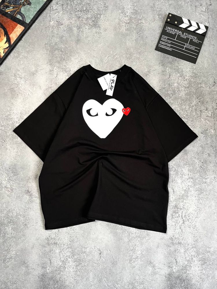 Футболка PLAY Comme Des Garcons чорна Оверсайз
