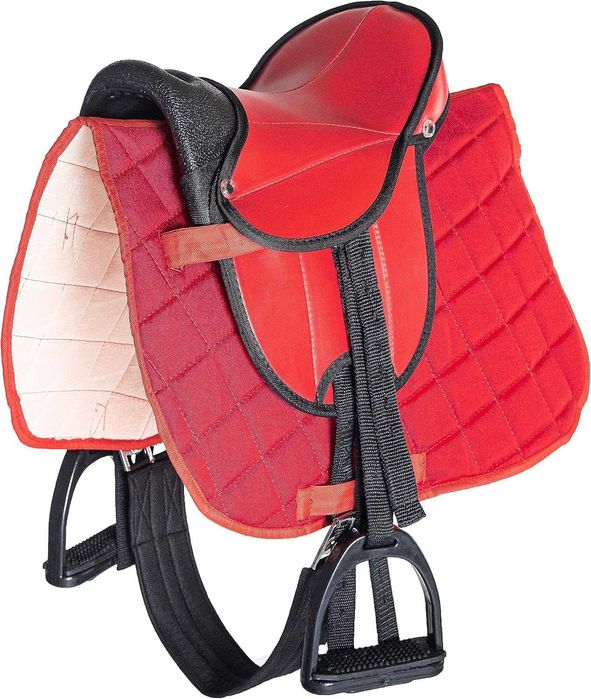 Czerwone SIODŁO dla dzieci na Shetty Kucyka konia drewnianego zabawka