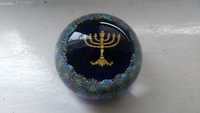 Przycisk żydowski kryształowy , śred. ok.8 cm.