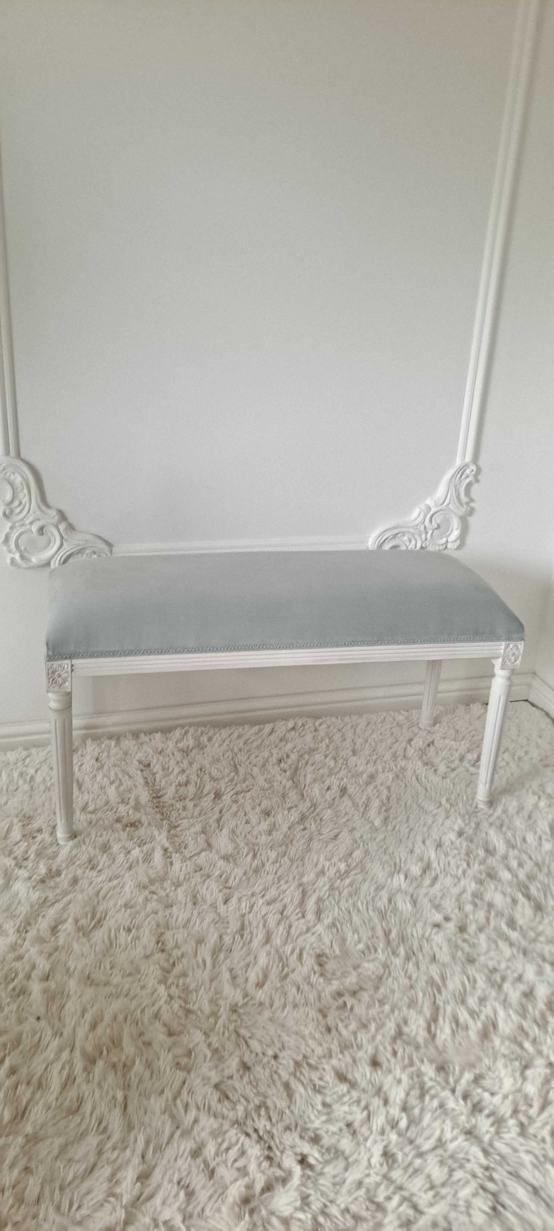 Stylowa pufa, ławeczka, siedzisko Ludwik, Shabby Chic, Medalion, Prowa
