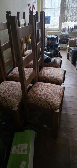 Krzesła dębowe wysokie 8 sztuk