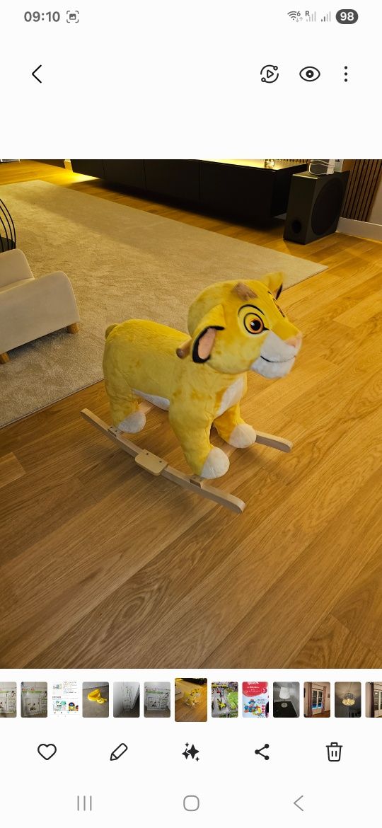 Cavalo de baloiço Rei Leão simba nala crianças madeira