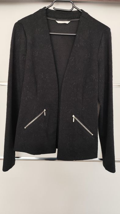 Elegancki czarny żakiet kardigan damski