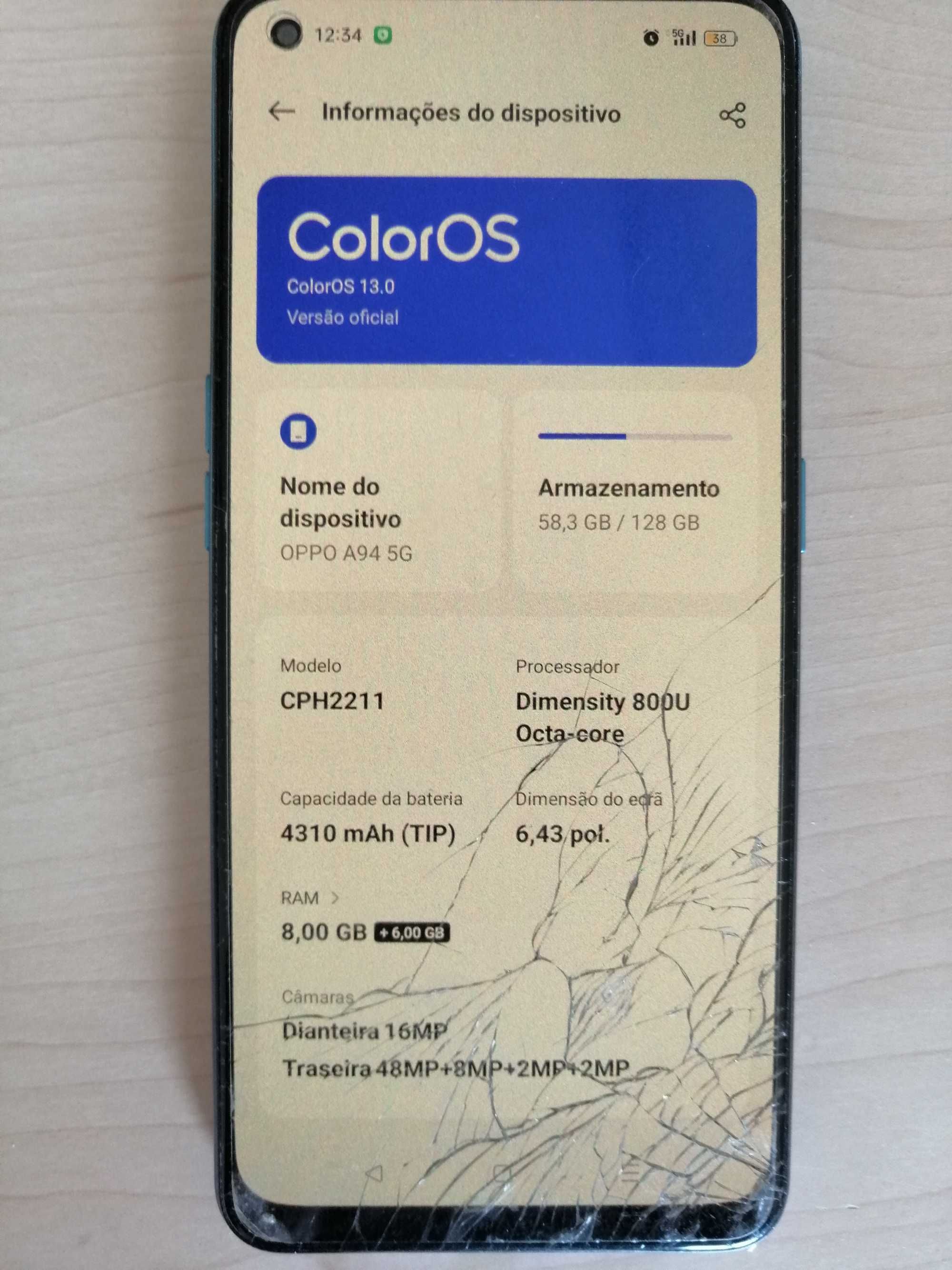 Smartphone OPPO A94 5G (6.43'' - 8 GB - 128 GB)