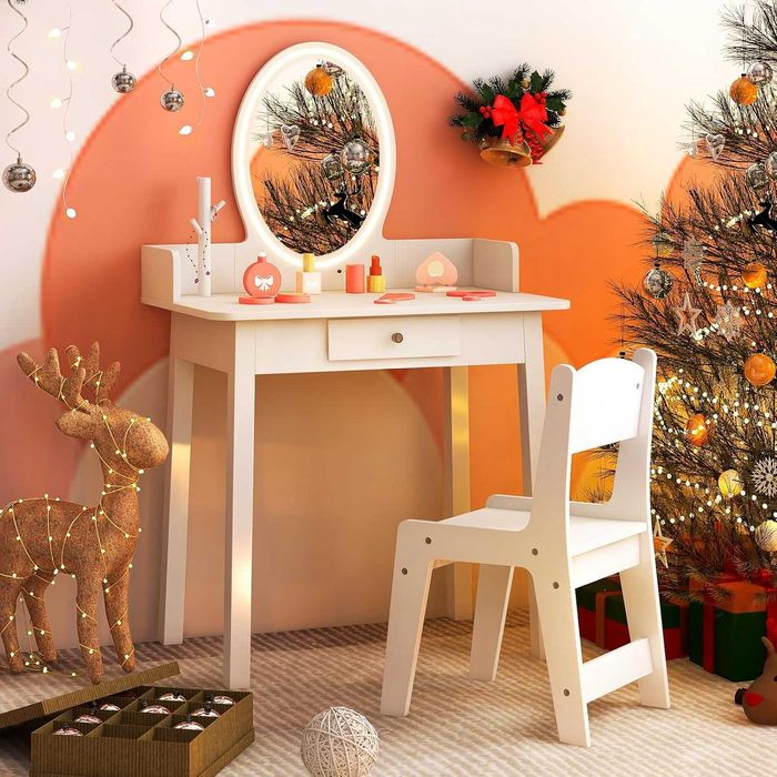 Toaletka dziecięca 2w1 z LED + Krzesełko