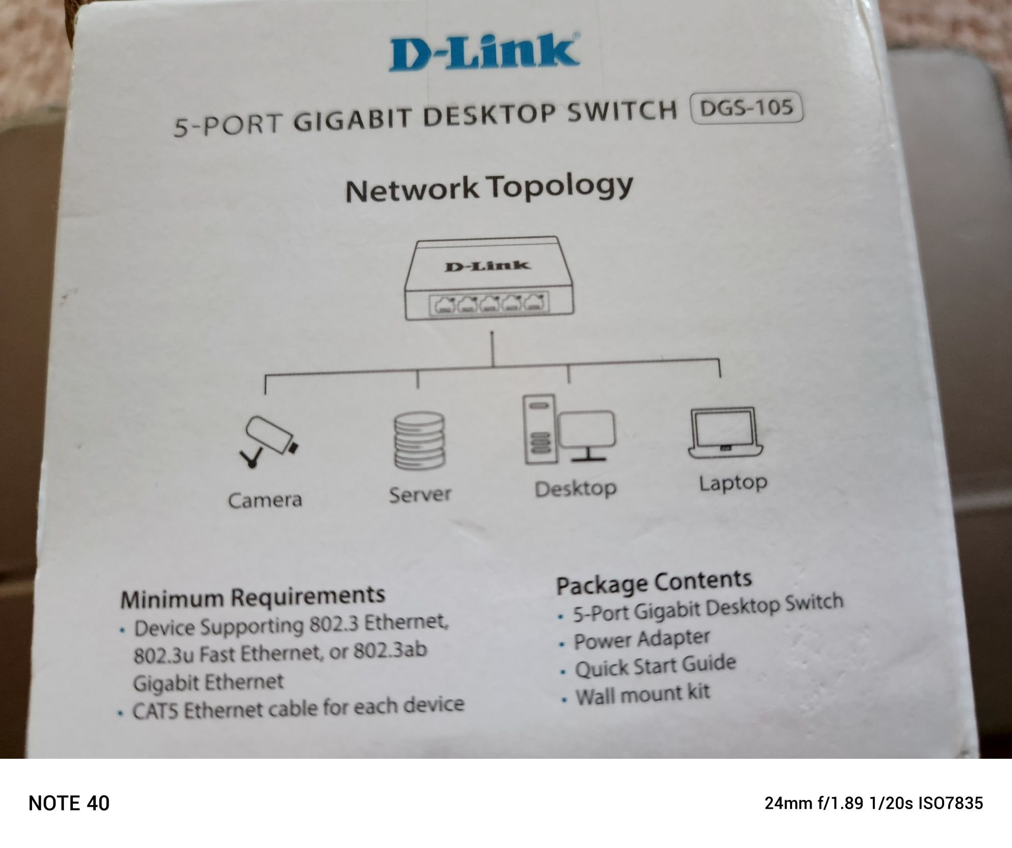 Комутатор D-Link DGS-105 L2 Gigabit Ethernet 10/100/1000 (DGS-105/E)