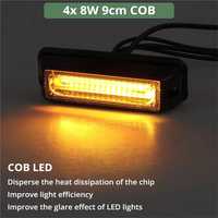 EYPINS 4X 9cm COB LED Przednia lampa błyskowa, światło ostrzegawcze