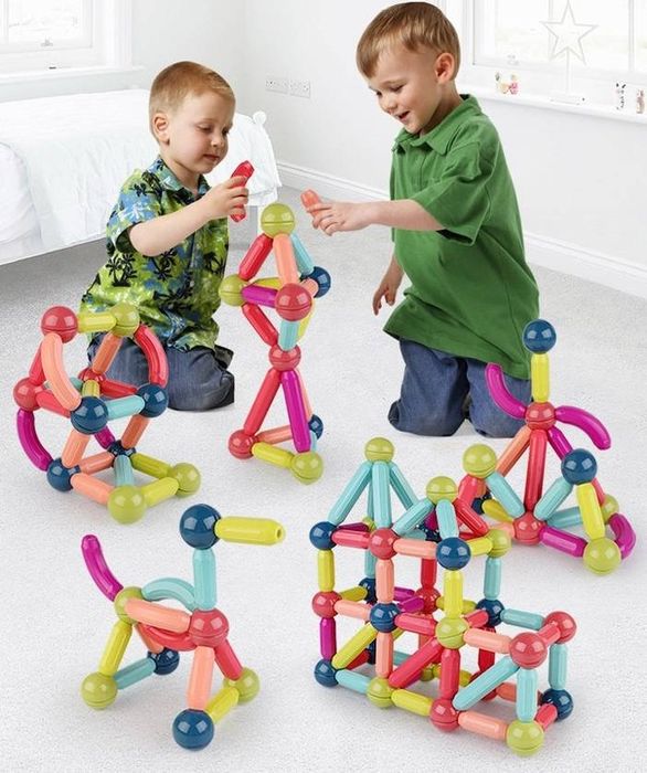Klocki Magnetyczne Zestaw Konstrukcyjne 84 Elem. Magnetic Sticks Eduka