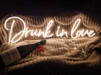 Drunk in love napis neon ledon Na skraju raju wesele ślub