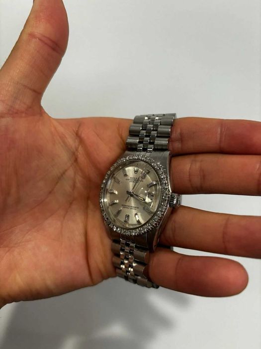 Rolex Datejust 1603 em aço inoxidável, 36 mm, mostrador prateado