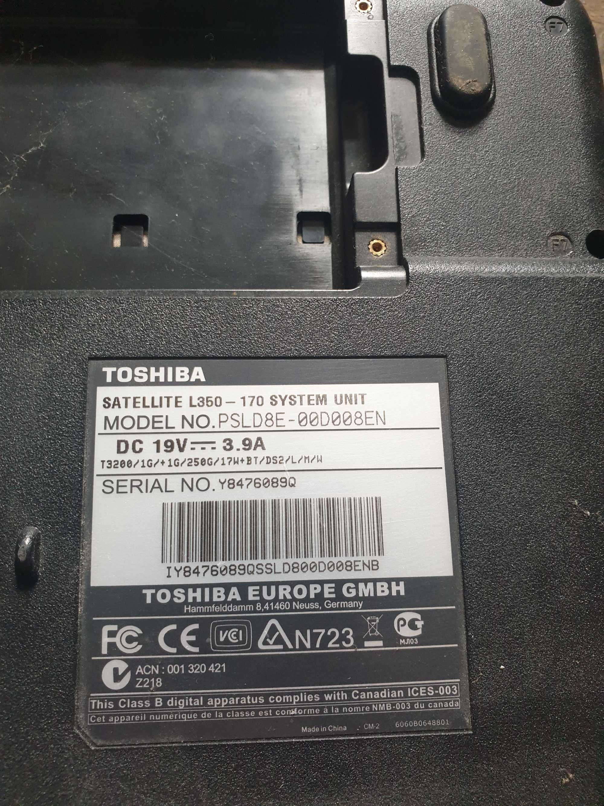 Uszkodzony laptop Toshiba Satellite model PSLD8E-00D008EN