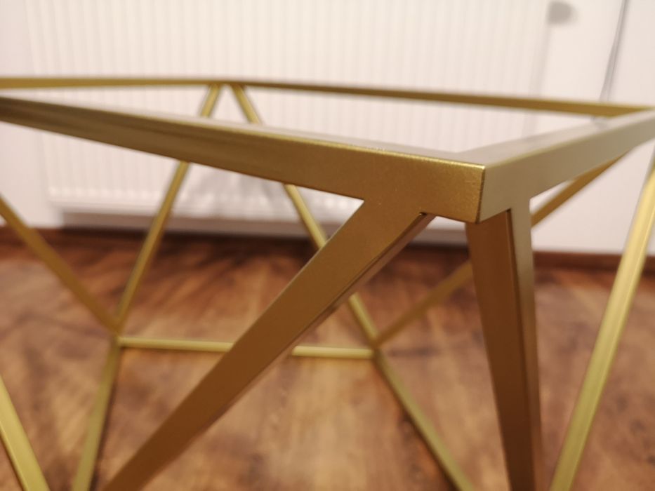 Stolik kawowy diament szklany blat loft glamour