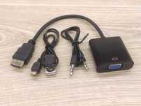 Конвертер видео сигнала HDMI на VGA со звуком и доп. питанием