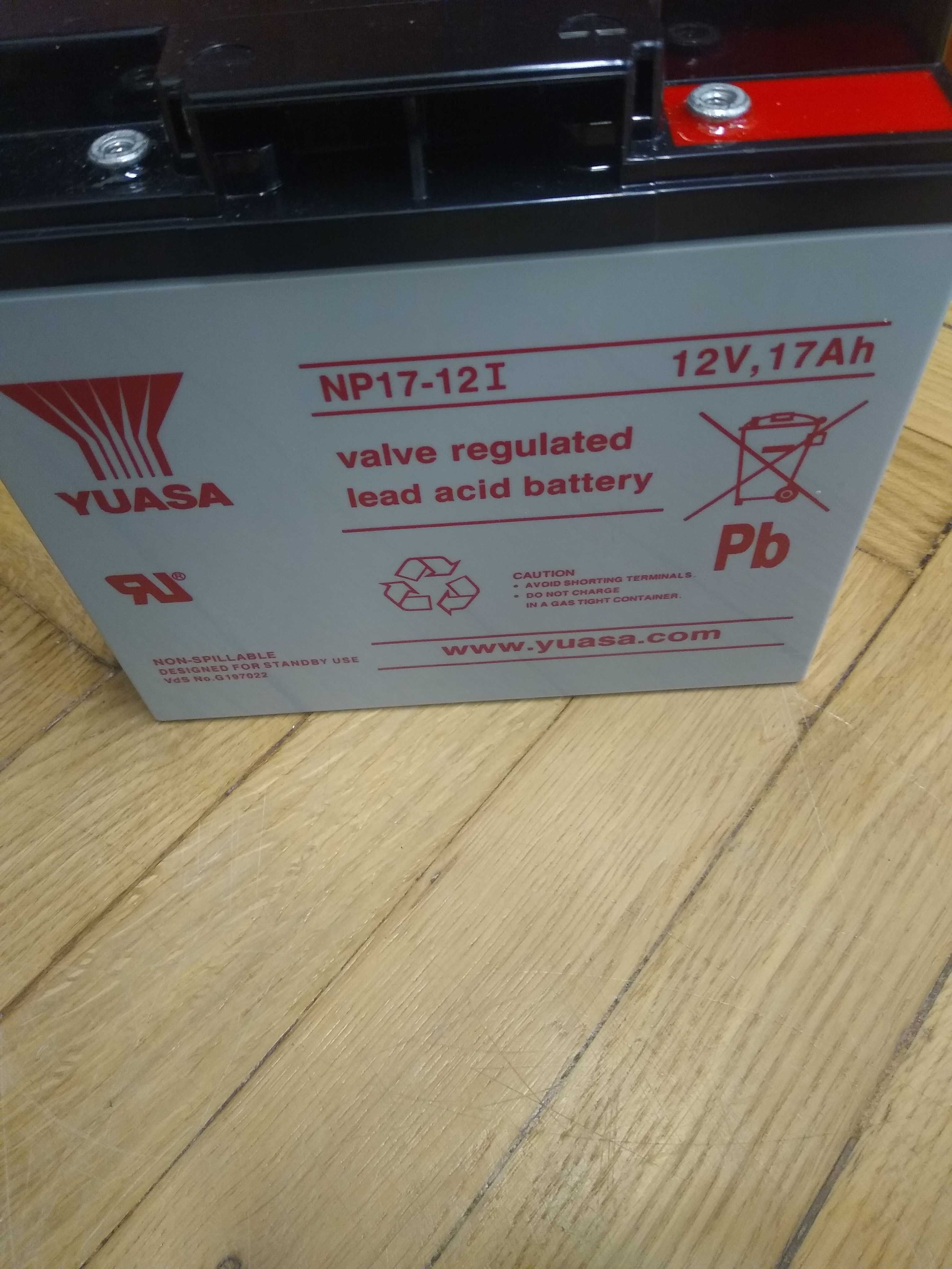 Nowy akumulator ołowiowy AGM Yuasa NP17-12I, AGM 12V, 17Ah