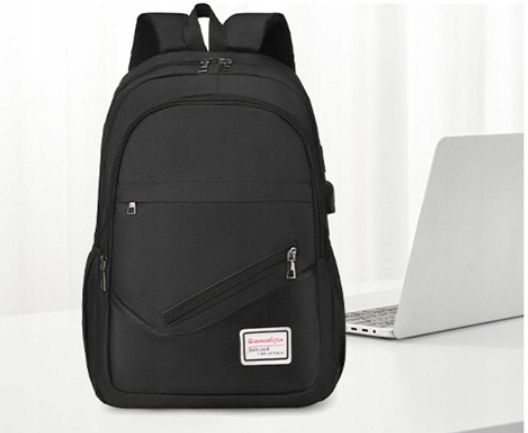 Plecak Czarny Zestaw 3W1 Torba Saszetka Piórnik Usb Szkolny P32