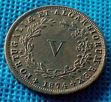 V Reis D.Luis I 1874 (4 Com Pé) RARA