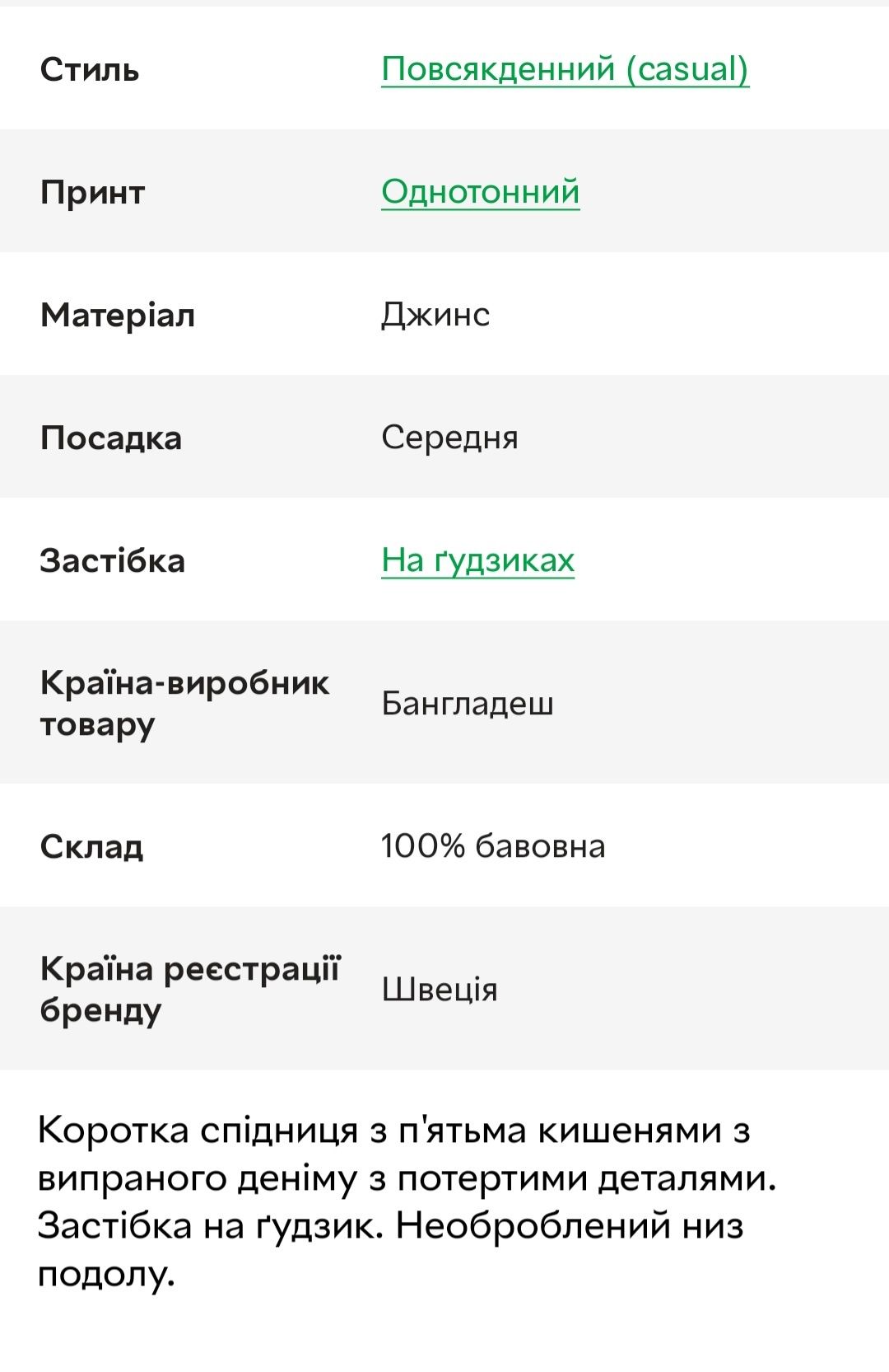 Спідниця джинсова