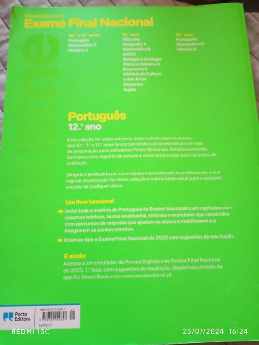 Livro de preparação para exame de português