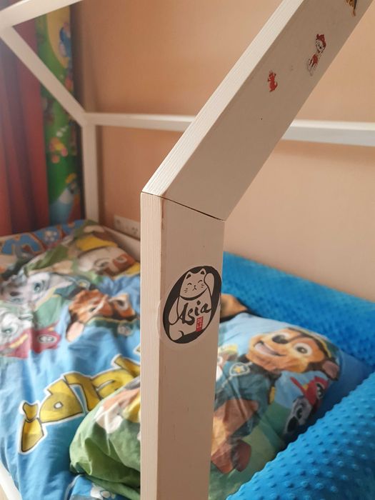 Łożko dziecięce domek. Materac lateksowy Hevea 8x160