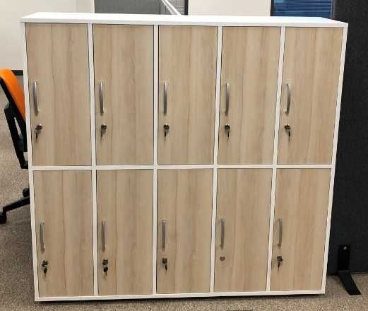 Szafka skrytkowa biurowa / locker 10 skrytek z zamkami 135×140×40cm