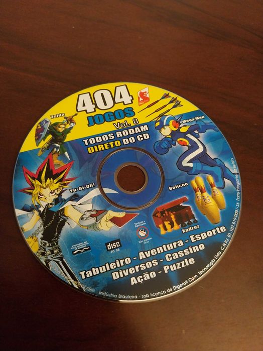 CD 404 jogos volume 8, videogames, yugioh, xadrez, zelda, etc