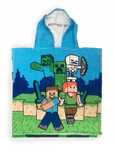 Poncho minceraft okrycie z kapturem 55x110cm ręcznik kąpielowy plażowy