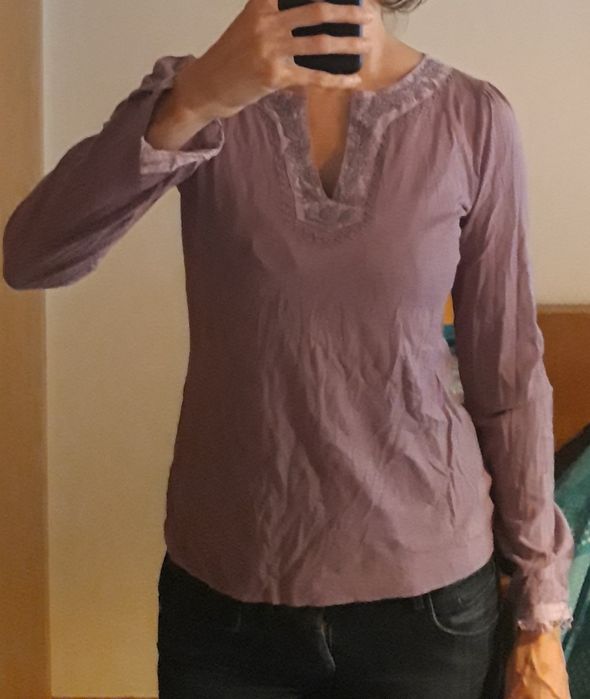 T-shirt lilás de mangas compridas da Massimo Dutti (S/M)