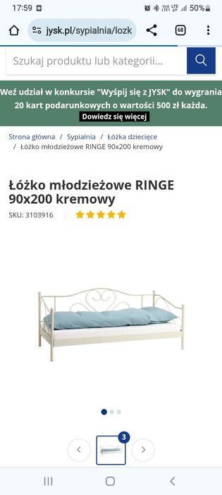 Rama Łóżka jysk ze stelażem