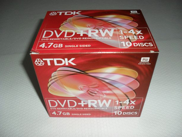 Discos DVD-RW virgens com caixa (10 un)