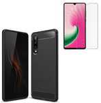 Etui Carbon do Huawei P30 + Szkło Hartowane
