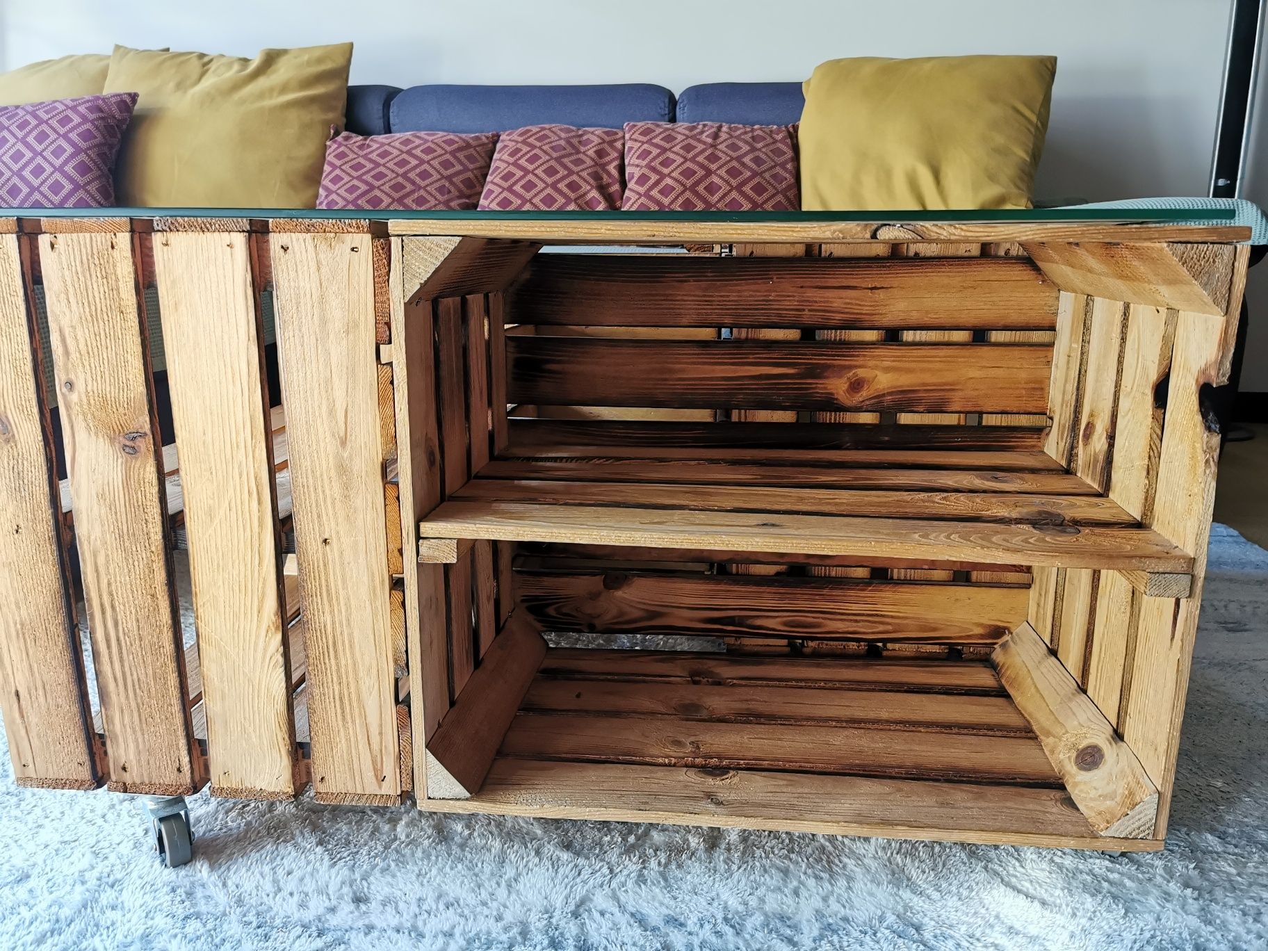 Stolik kawowy w stylu Loft, wymiar 80 x 80