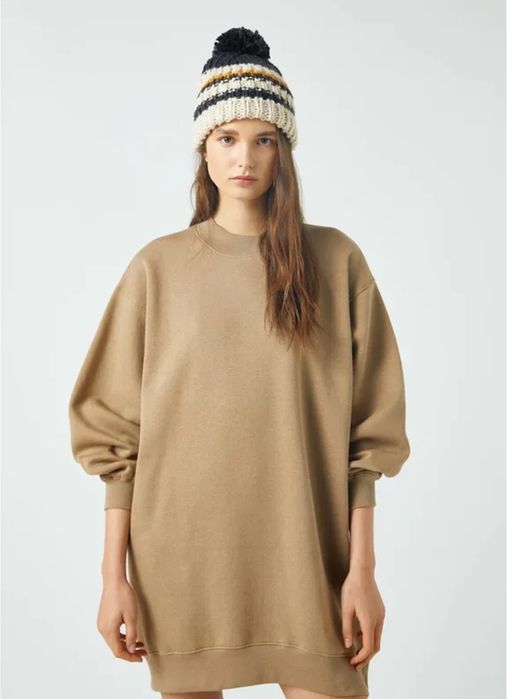 Сукня-світшот на флісі, Pull&Bear, S, темно бежевий