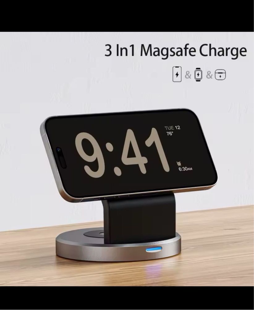 Бещпповодная зарядная станция для iPhone Apple Watch Airpods 30W