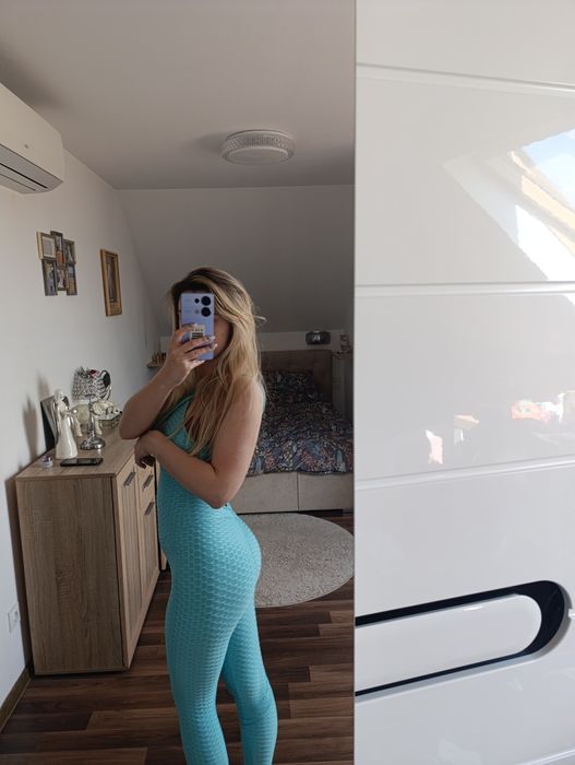 Kombinezon sexy wycięcie dekolt kobiecy XS s modny długi