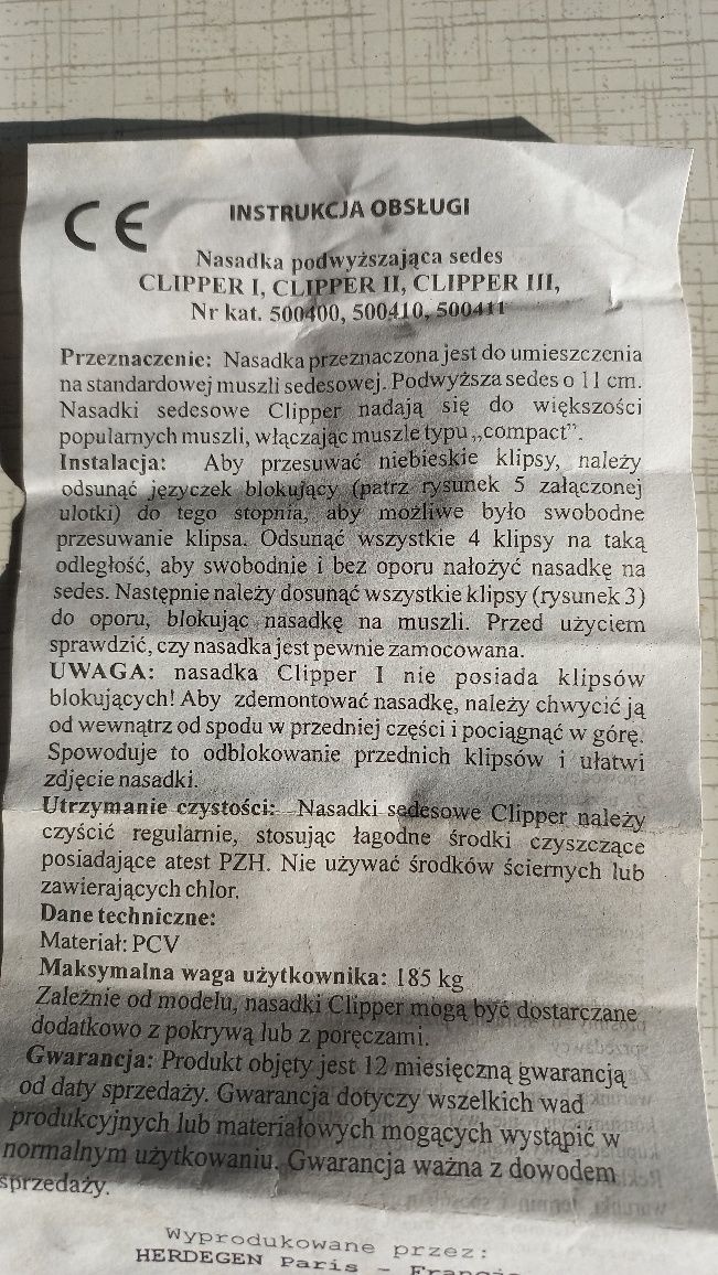 clipper nadstawka na ubikację