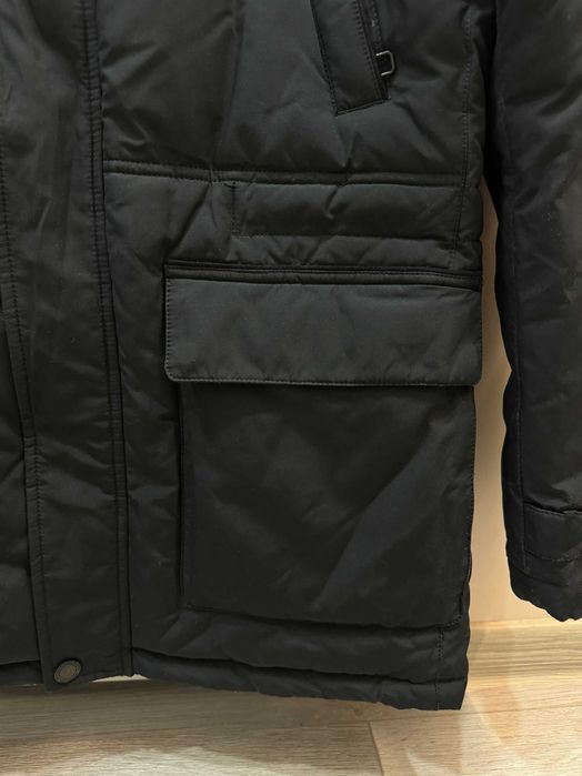 Пуховик теплый мужской. Зимове пальто куртка чоловіча тепла чорна