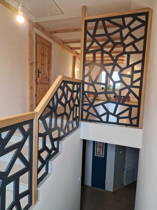 Nowoczesna loftowa balustrada schodowa poręcz antresola barierka