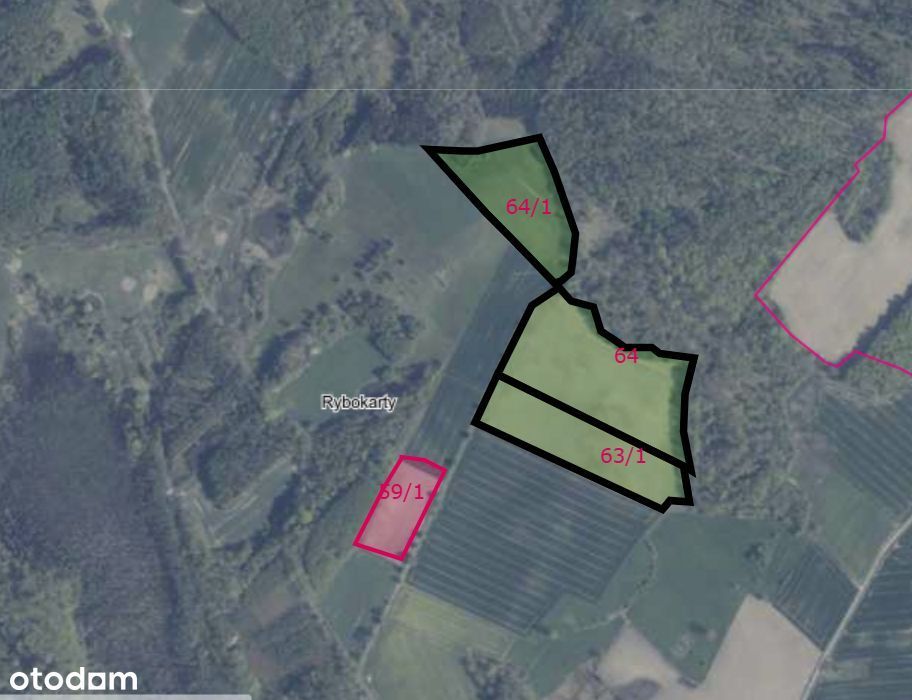 Wydzierżawie grunty 15,62 obręb Rybokarty