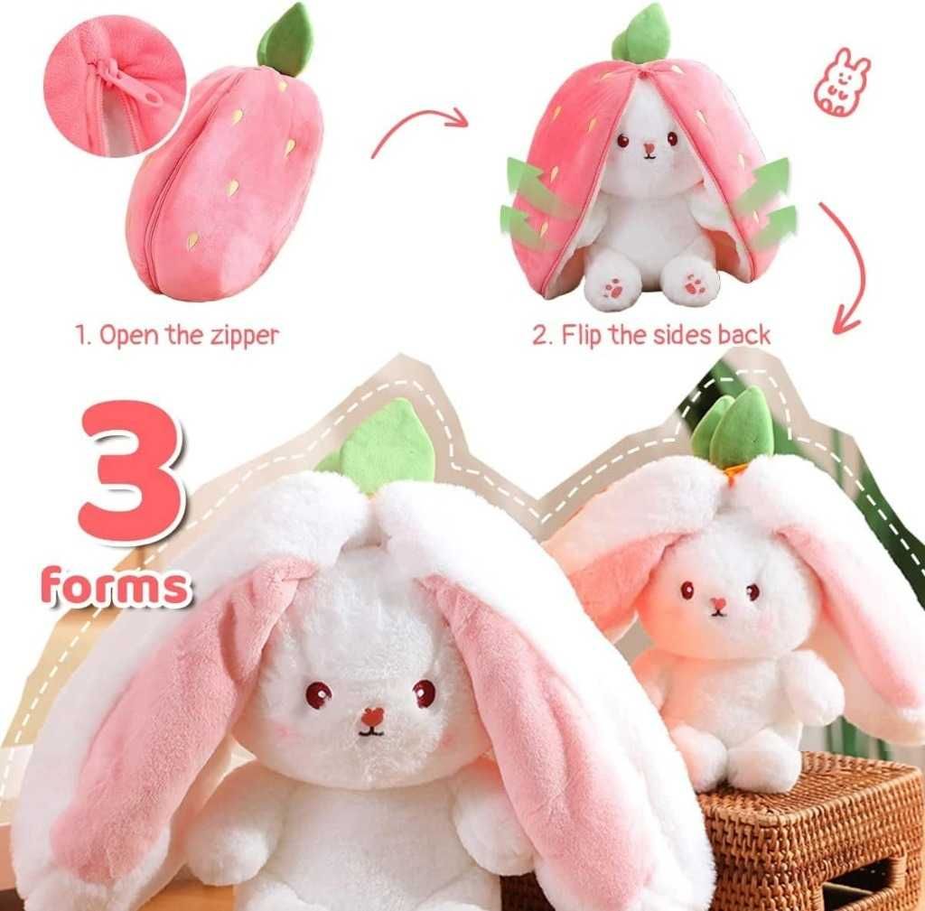Strawberry Bunny pluszowy królik ukryte zajączki