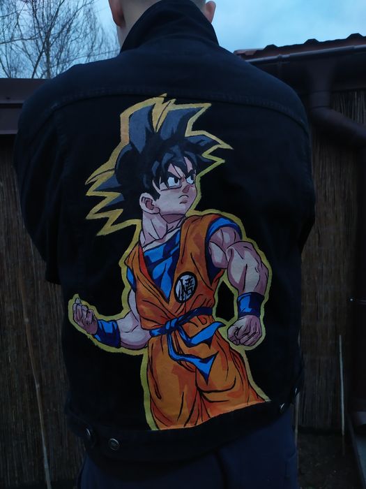 Dragonball son Goku custom anime kurtka ręcznie malowana