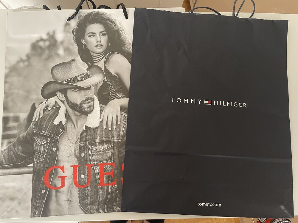 Torby papierowe guess tommy hilfiger