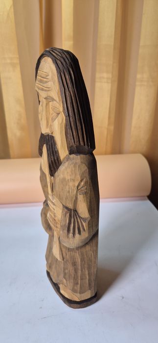 Duża stara rzeźba ludowa grajek ludowy 37,5 cm