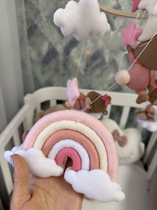 Дитячий мобіль+муз блок 35 мелодій та кронштейн