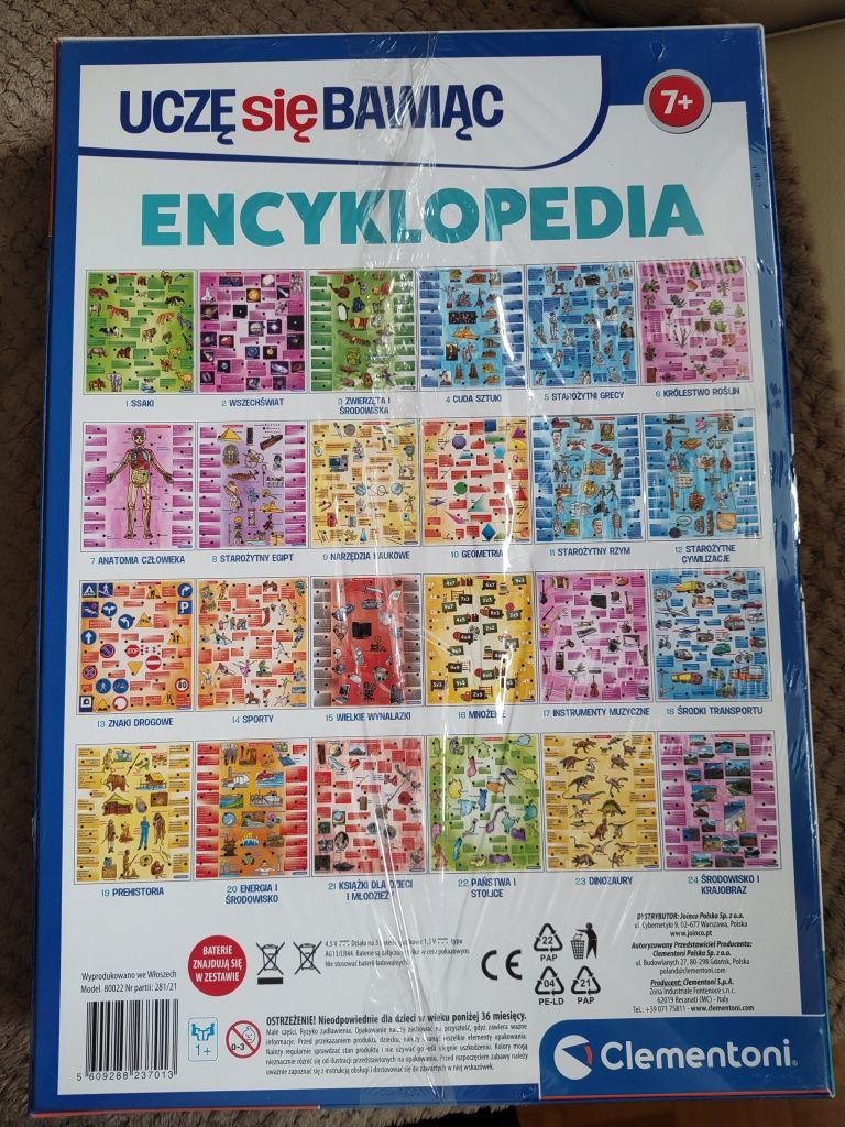 Clementoni NOWA Encyklopedia  uczę się bawiąc gra Clementoni folia