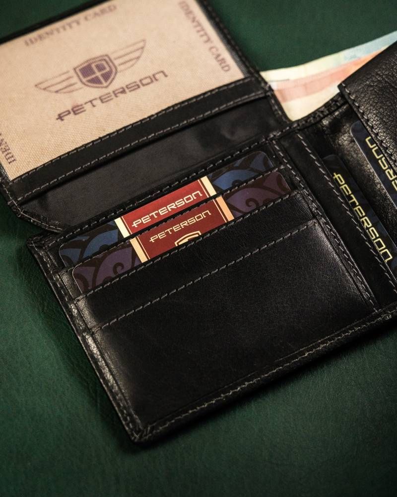 męski portfel ze skóry naturalnej z systemem rfid - peterson